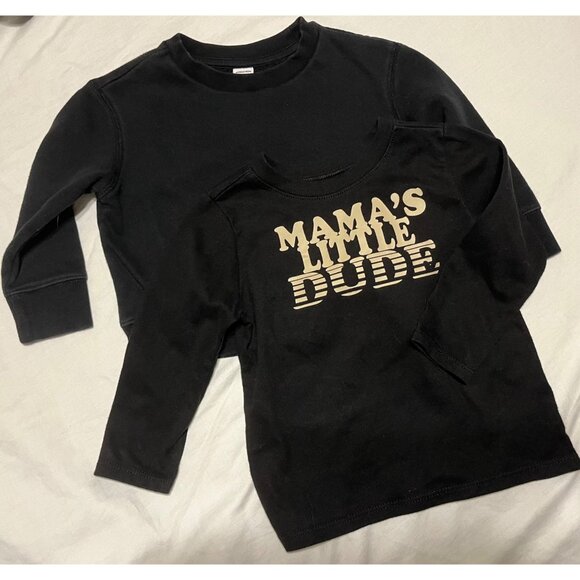 Other - Mamas Little Dude Long-Sleeve Black Shirt & Nordstrom Organic Cotton Sweatshirt